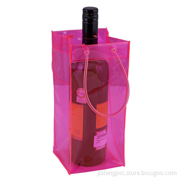 Fushcia PVC Ice Bag with PVC Pipe Handle